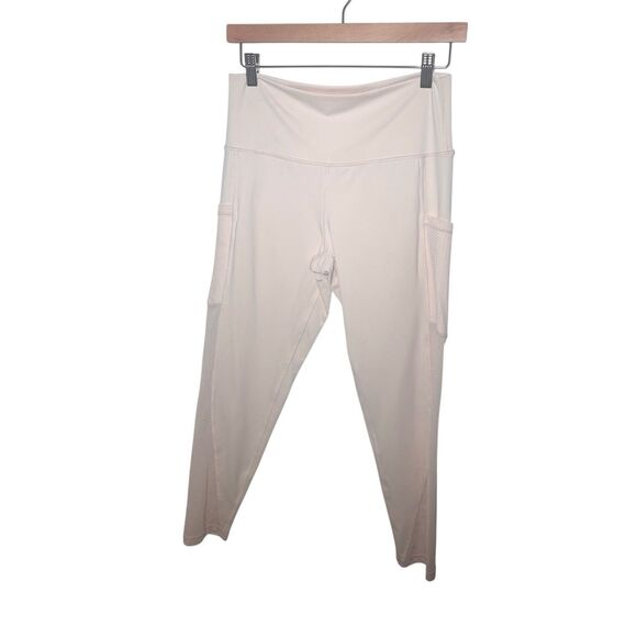 Aerie Pants - Aerie Offline Real Me Size Large Blush Pale Pink Leggings Mesh Cut Out Pockets